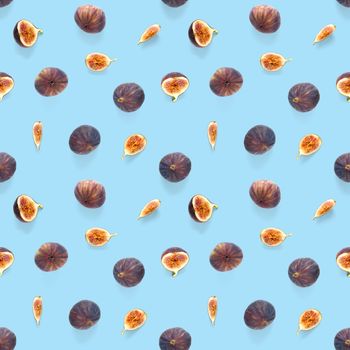 Seamless pattern with ripe figs. Tropical abstract background. Figs on the white background. Seamless pattern for print, textile, wallpapers, design templates.