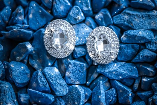 Luxury diamond earrings closeup, jewelry and fashion brands