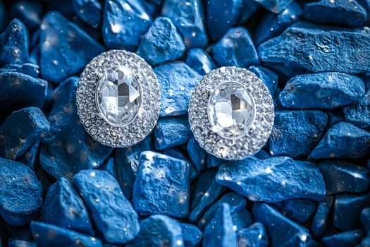 Luxury diamond earrings closeup, jewelry and fashion brands