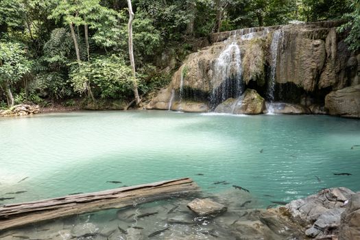 Erawan waterfall at National Park, Kanchanaburi, Thailand.