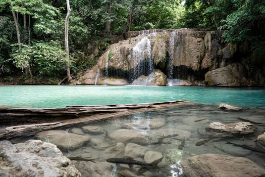 Erawan waterfall at National Park, Kanchanaburi, Thailand.