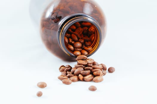A close up shot of a pile of coffee beans