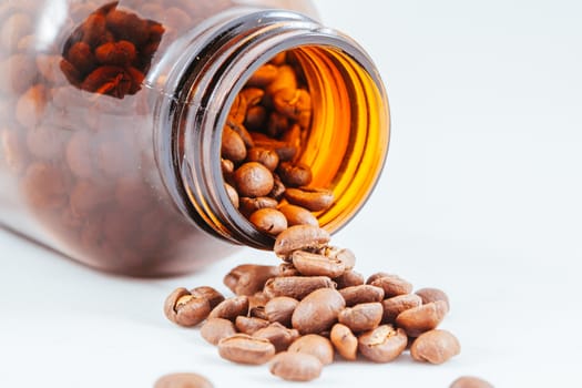 A close up shot of a pile of coffee beans