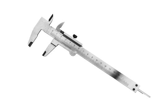 Vernier caliper multifunctional measuring instrument on white background