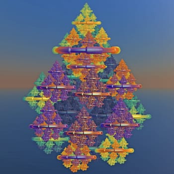 3D illustration of fractals calculated in the computer