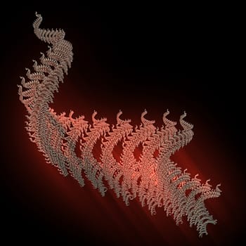 3D illustration of fractals calculated in the computer