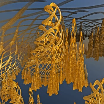 3D illustration of fractals calculated in the computer