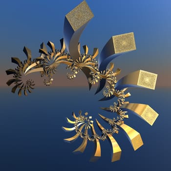 3D illustration of fractals calculated in the computer