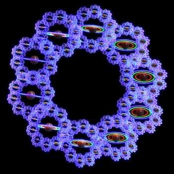 3D illustration of fractals calculated in the computer