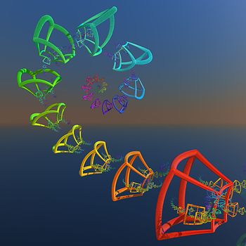 3D illustration of fractals calculated in the computer