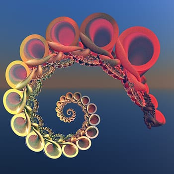 3D illustration of fractals calculated in the computer