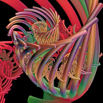 3D illustration of fractals calculated in the computer