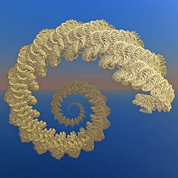 3D illustration of fractals calculated in the computer