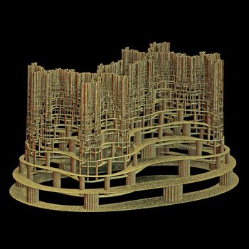 3D illustration of fractals calculated in the computer