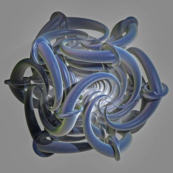 3D illustration of fractals calculated in the computer