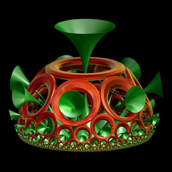 3D illustration of fractals calculated in the computer