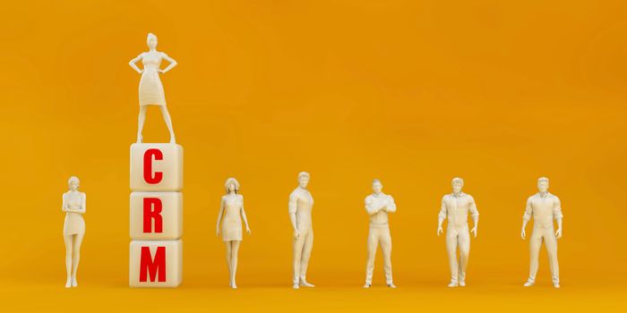 CRM Customer Relationship Management Presentation Background in Orange and Red