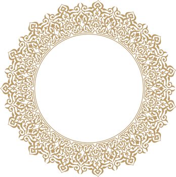 Isolated ornament of Eastern culture round shape on a white background.Texture or background