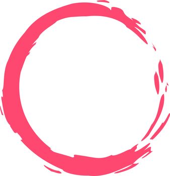 A circle of light pink paint with free space for text isolated on a white background.Texture or background