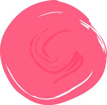 A circle of pink paint with free space for text isolated on a white background