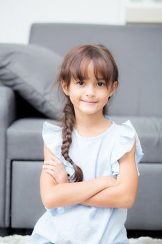 Portrait of beautiful kid, child, girl with expression happiness.