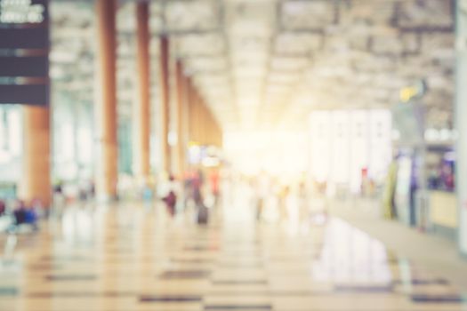 Blur for background bokeh abstract at airport to article of people in international airport.