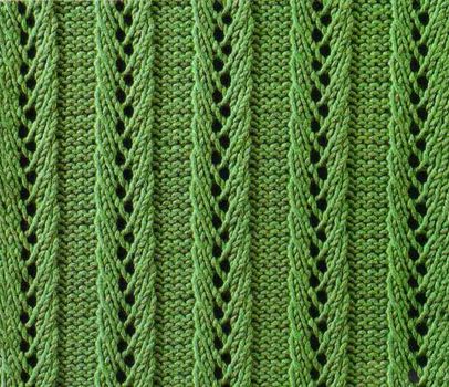 Green pattern knitted wool sweater handmade