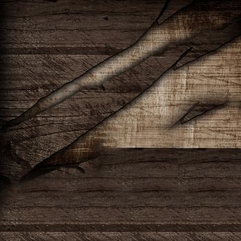 Two combined wooden elements for design and interior with wooden background or texture
