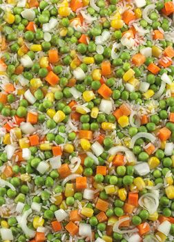 Prepared ingredients for vegetarian salad close-up.Texture or background
