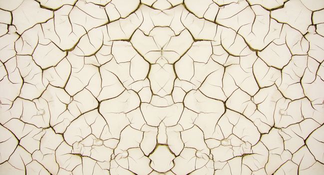 The texture of the dried paint numerous cracks cream color