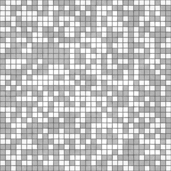 Color mosaic is composed of small square pieces of tile