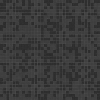Black mosaic is lined with small square pieces of tiles