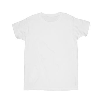 Blank white t-shirt isolated on white background.Texture or background
