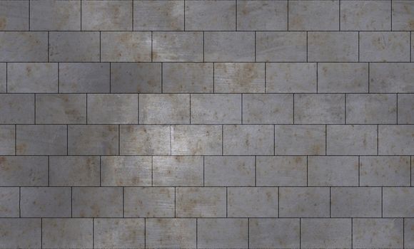 The base is made of metal in the form of a brick wall . Background or texture