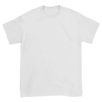 White t-shirt on a white background with a clean surface for the application of the logo