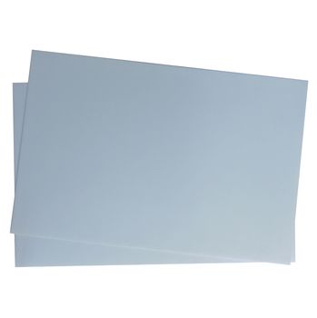 Two isolated sheets of grey paper on a white background.Texture or background