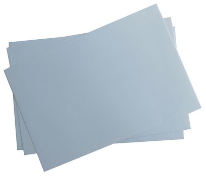 A stack of grey paper isolated on a white background.Texture or background