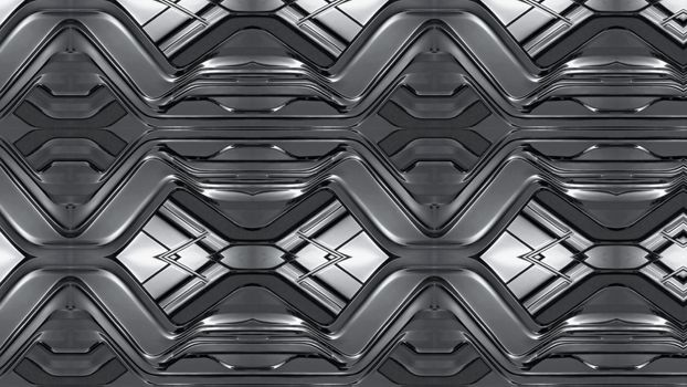 Empty metal background with a geometric pattern 3D.Texture or background
