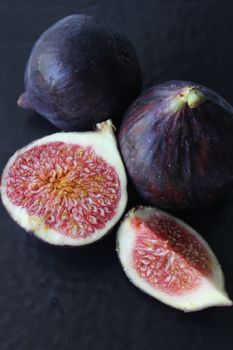 Slices of juicy figs close-up.Texture or background