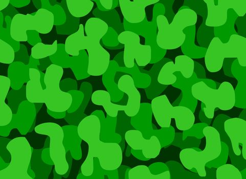 Camouflage green background textile uniform. cartoon seamless pattern.