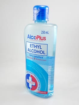 MANILA, PH - SEPT 22 - Alcoplus ethyl alcohol bottle on September 22, 2020 in Manila, Philippines.