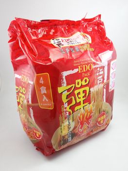 MANILA, PH - SEPT 22 - Edo pack Japanese ramen spicy flavor noodles on September 22, 2020 in Manila, Philippines.