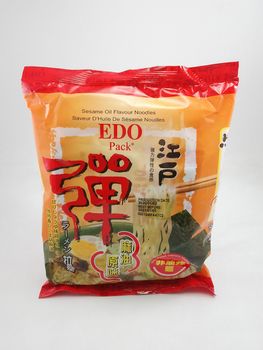 MANILA, PH - SEPT 22 - Edo pack Japanese ramen sesame oil flavor noodles on September 22, 2020 in Manila, Philippines.