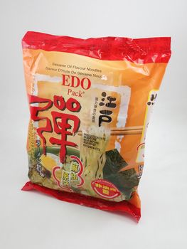 MANILA, PH - SEPT 22 - Edo pack Japanese ramen sesame oil flavor noodles on September 22, 2020 in Manila, Philippines.