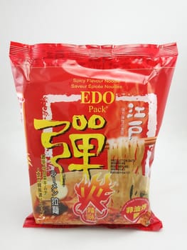 MANILA, PH - SEPT 22 - Edo pack Japanese ramen spicy flavor noodles on September 22, 2020 in Manila, Philippines.