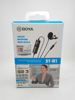 MANILA, PH - SEPT 22 - Boya lavalier microphone by - m1 box on September 22, 2020 in Manila, Philippines.