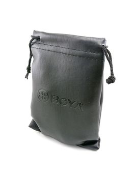 MANILA, PH - SEPT 22 - Boya lavalier microphone by - m1 leather pouch on September 22, 2020 in Manila, Philippines.