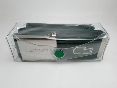 MANILA, PH - SEPT 22 - Lacoste mens belt green color with metal buckle on September 22, 2020 in Manila, Philippines.