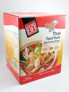 MANILA, PH - SEPT 22 - Kitchen 88 Thai tom yum mushroom soup on September 22, 2020 in Manila, Philippines.