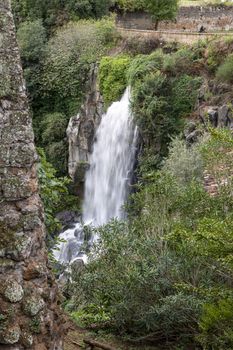 the waterfall of nepi surrounded by greenery in provoncia di rome